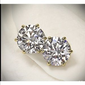 💖 Hypoallergenic Stainless Steel Cubic Zirconia Earrings 6mm NEW